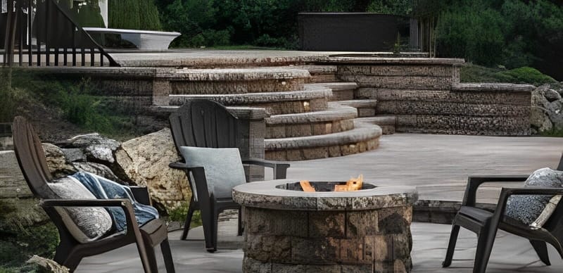 a-fire-pit-sitting-on-top-of-a-stone-patio